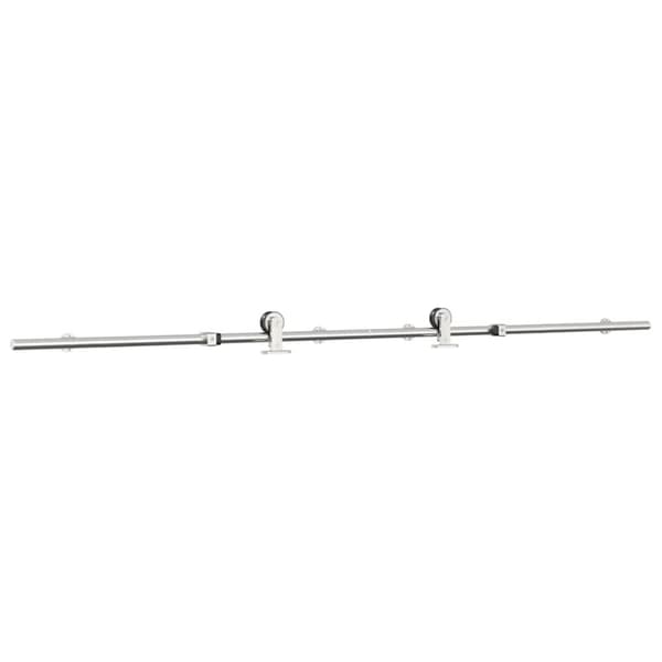 vidaXL hardwarekit til skydedør 183 cm rustfrit stål sølvfarvet