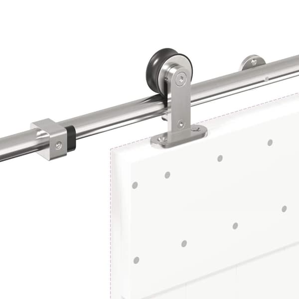 vidaXL hardwarekit til skydedør 183 cm rustfrit stål sølvfarvet