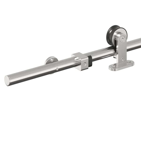 vidaXL hardwarekit til skydedør 183 cm rustfrit stål sølvfarvet