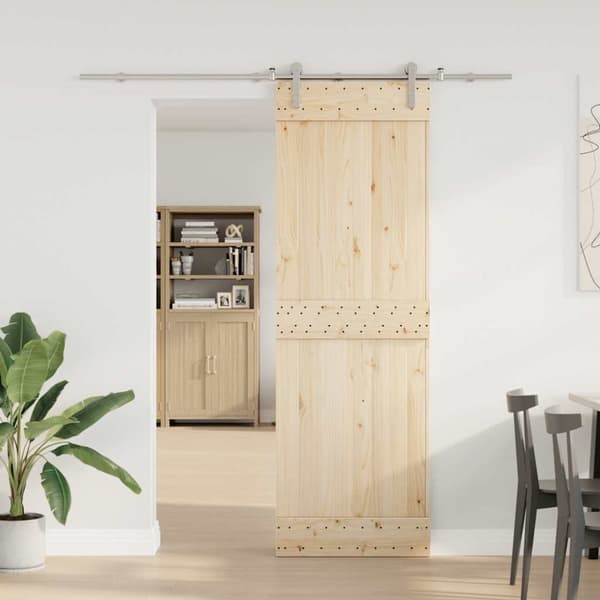 vidaXL Liukuoven asennustarvikkeet 183 cm ruostumaton teräs hopea
