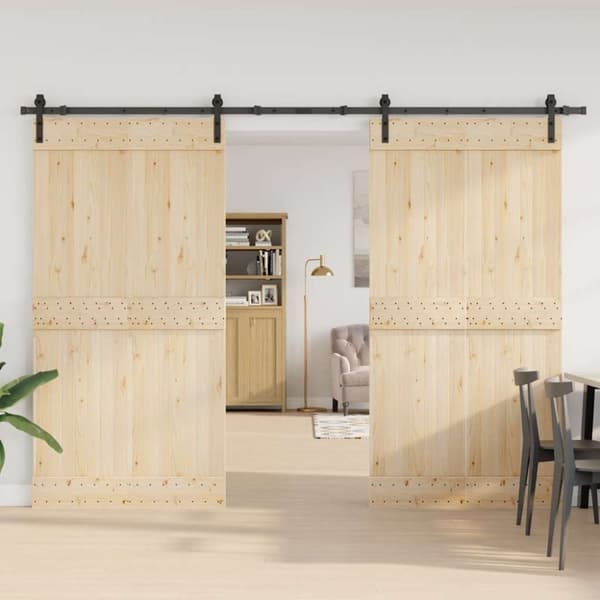 vidaXL Skjutdörrsbeslag 305 cm stål svart
