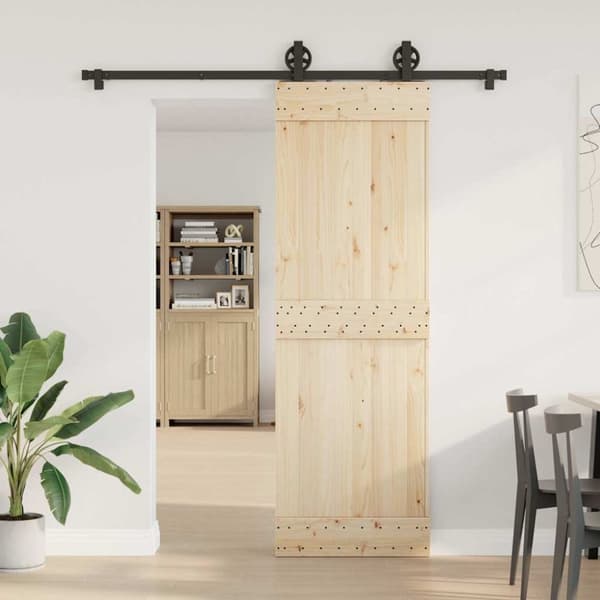 vidaXL Utstyr for skyvedør 183 cm stål svart