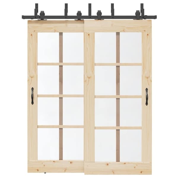 vidaXL Skjutdörrsbeslag 183 cm stål svart
