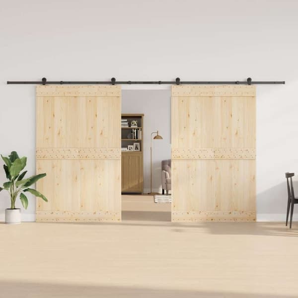 vidaXL Utstyr for skyvedør 427 cm stål svart