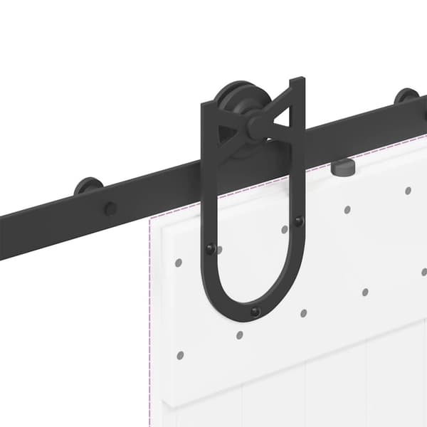 vidaXL Utstyr for skyvedør 183 cm stål svart