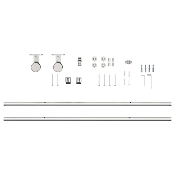 vidaXL hardwarekit til skydedør 200 cm rustfrit stål sølvfarvet