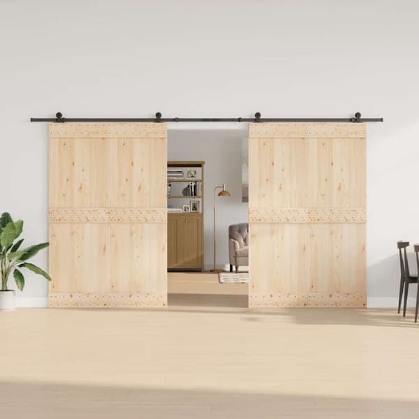 vidaXL Liukuovi Hardware Kit 400 cm Teräs Musta