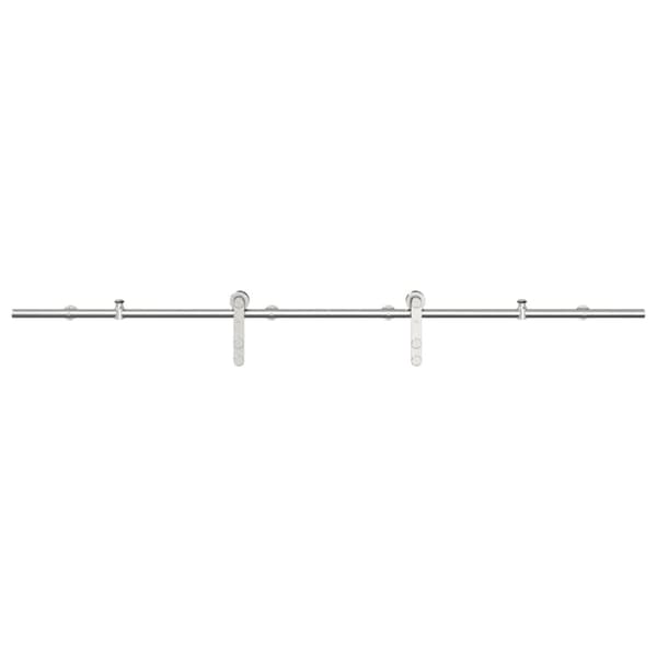 vidaXL Skjutdörrsbeslag 183 cm rostfritt stål silver