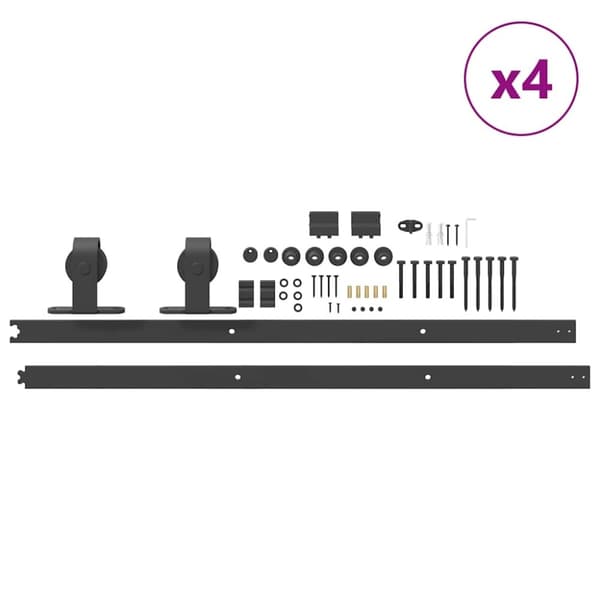 vidaXL Liukuovi Hardware Kit 400 cm Teräs Musta