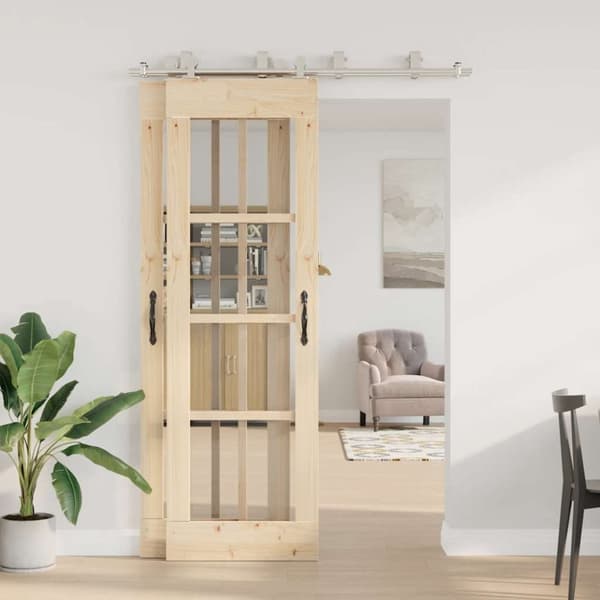 vidaXL Liukuoven asennustarvikkeet 183 cm ruostumaton teräs hopea