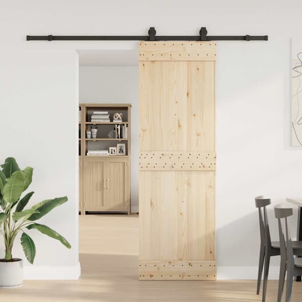vidaXL Skjutdörrsbeslag 213 cm stål svart