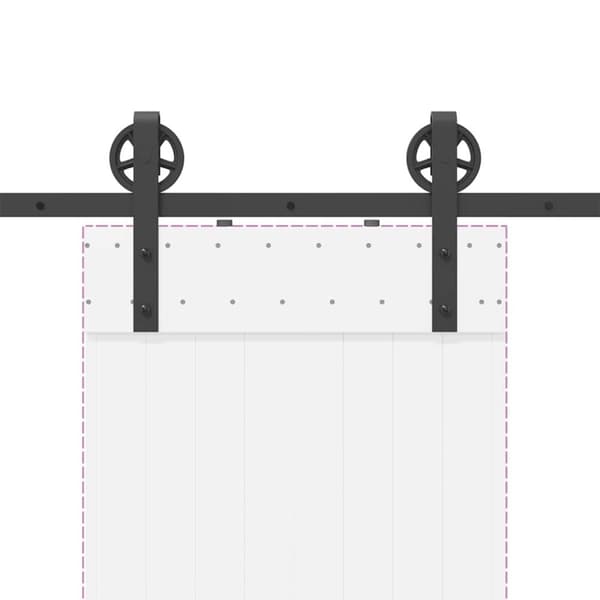 vidaXL Liukuoven asennussarja teräs 183 cm musta