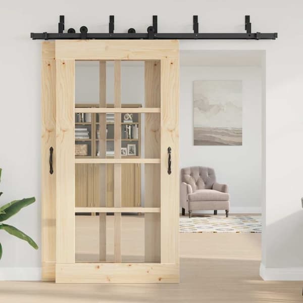 vidaXL Liukuoven asennussarja teräs 213,5 cm musta