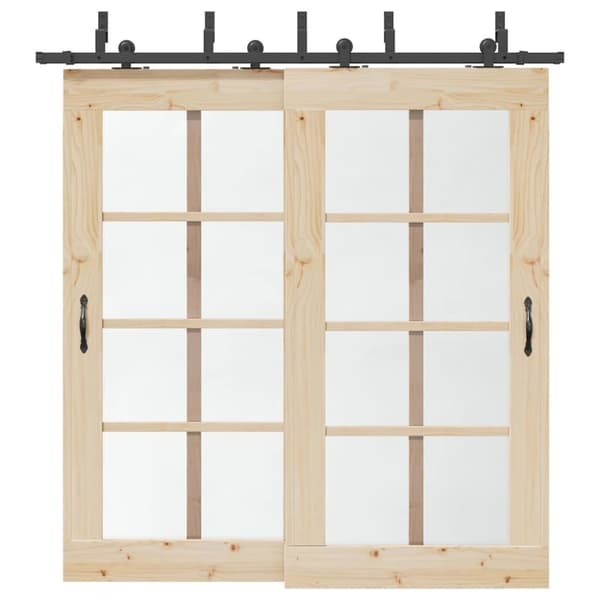 vidaXL Liukuoven asennussarja teräs 213,5 cm musta