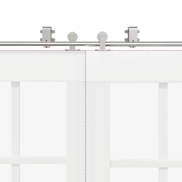 vidaXL hardwarekit til skydedør 366 cm rustfrit stål sølvfarvet