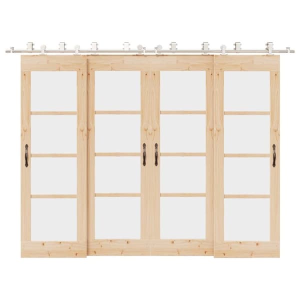 vidaXL hardwarekit til skydedør 366 cm rustfrit stål sølvfarvet