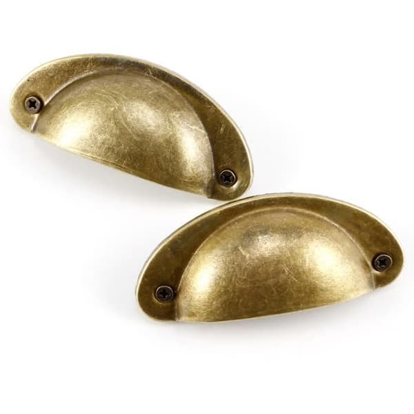 24x lådhandtag 82 mm antik mässingsskal för skåp Skåp Skåp byrå