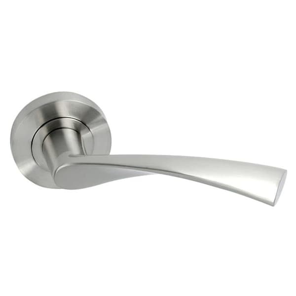 Oryx dörrhandtag - 3035010 - Roseta Onda - Dörrhandtag, blank nickel
