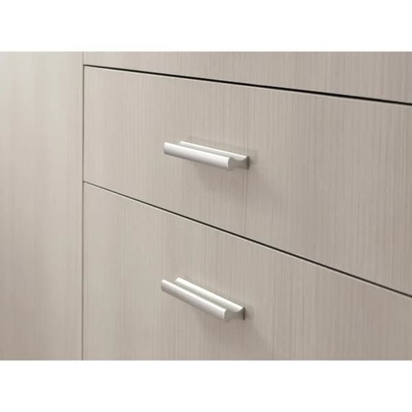 Möbelhandtag, centrumavstånd 96 mm, anodiserad aluminium - Grå - Modern modell - Blank - Set om 4