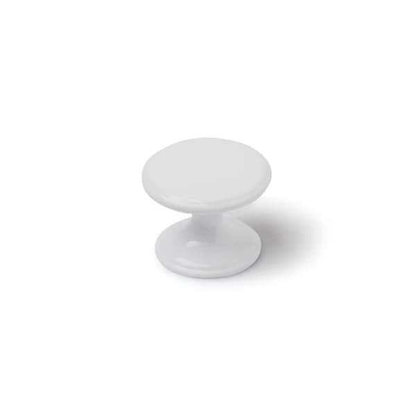 Möbelknoppar Rund zamak målad - 4-pack - Vit - H.27 x b.33 x D.33 mm