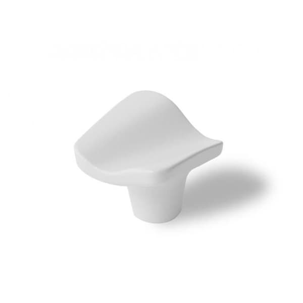Målade zamak wave möbelknoppar H.26 x l.32 x D.31 mm - Set om 4 - Vit - Modernt