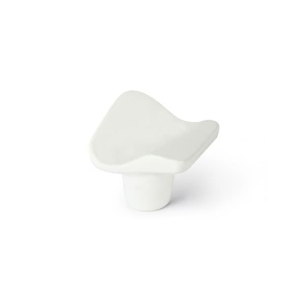 Målade zamak wave möbelknoppar H.26 x l.32 x D.31 mm - Set om 4 - Vit - Modernt