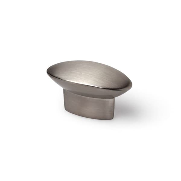 Set med 4 borstade zamak ovala möbelknoppar H.24 x B.41 x D.19 mm