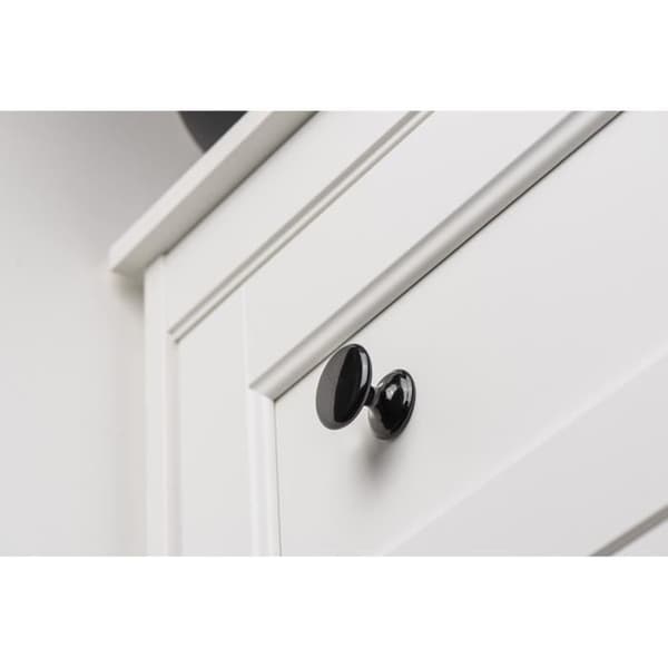 Runda målade zamak möbelknoppar - Set om 4 - Svart - H.27 x l.33 x D.33 mm