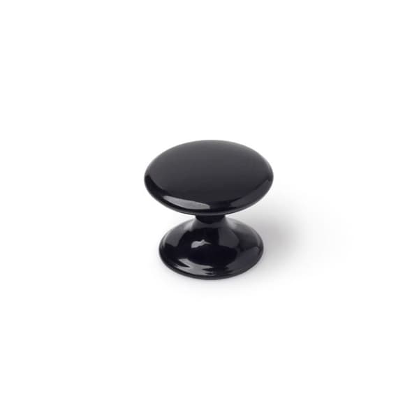 Runda målade zamak möbelknoppar - Set om 4 - Svart - H.27 x l.33 x D.33 mm
