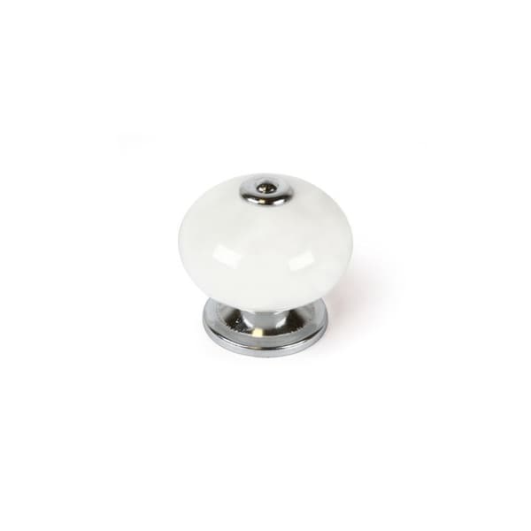 Möbelknoppar - REI - Mod. E517 - Vit porslin - Ø40mm - Förpackning om 4