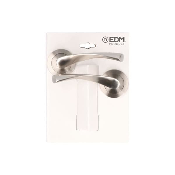 Dörrhandtag på GENERISK rosett - Rosett Jeu 707 - Diameter 50mm - Aluminium - Satin Nickel