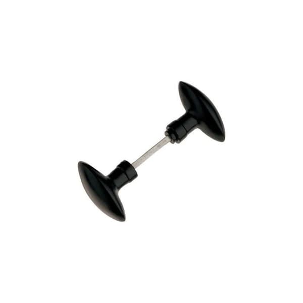 Handtag - Möbeldragare - ALPERTEC - Dubbelolivknopp - Svart aluminium - Fyrkantig 6mm inläggning
