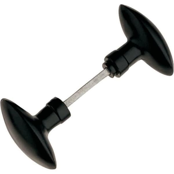 Handtag - Möbeldragare - ALPERTEC - Dubbelolivknopp - Svart aluminium - Fyrkantig 6mm inläggning