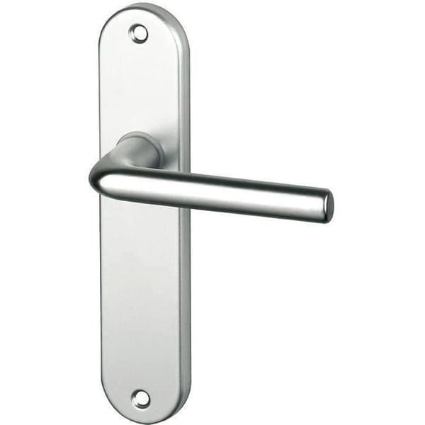 Dörrhandtag - SOFOC - Courchevel - Silver aluminium - Platta utan hål - Centeravstånd 165mm
