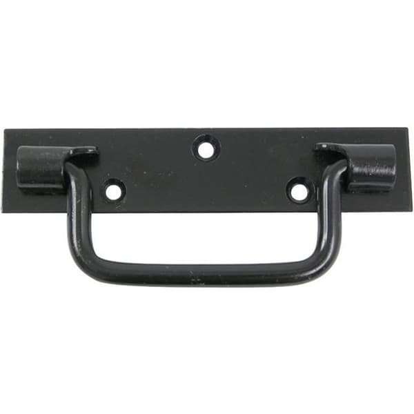 Platt handtag - AFBAT - 140mm - Svart - Stål - Beslag för fällande fönsterluckor
