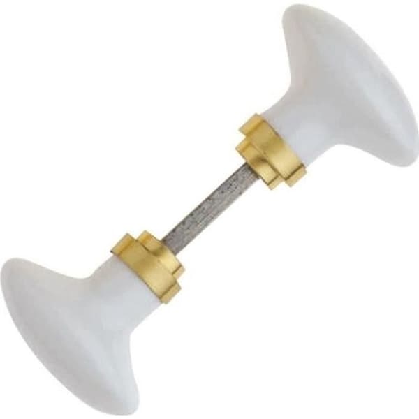 Ensemble dörrknoppar oliv porslin vit - ALPERTEC - På rosett - Dubbel - 120 mm - Halvvändning