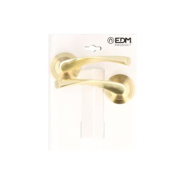 Dörrhandtag på GENERIC rosett - Set 707 - Satin Mässing - Diameter 50mm - Aluminium