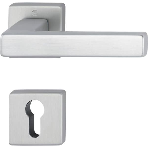 Dörrhandtag Hoppe - 11758156 - Handtag Austin - På PZ-rosett, aluminium i borstat rostfritt stål