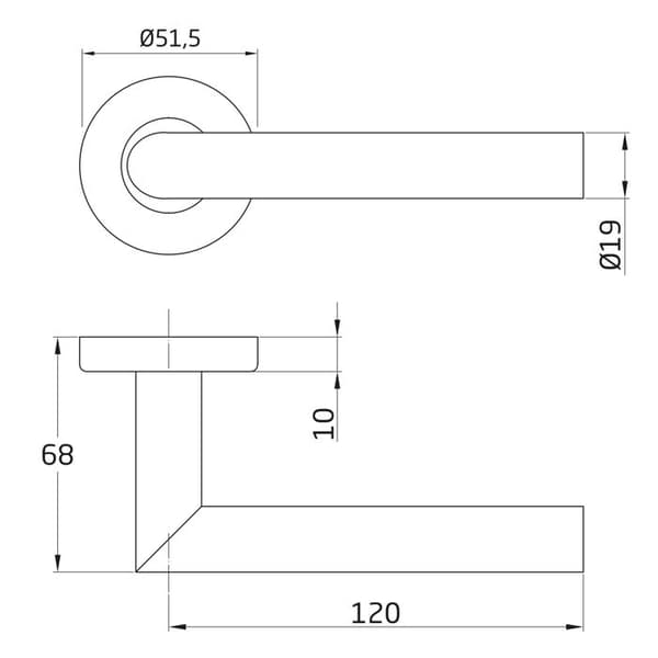 AMIG 13429 | Handtag på rossett 37RX | Ø52 mm | Rostfritt stål AISI 304 | Matt
