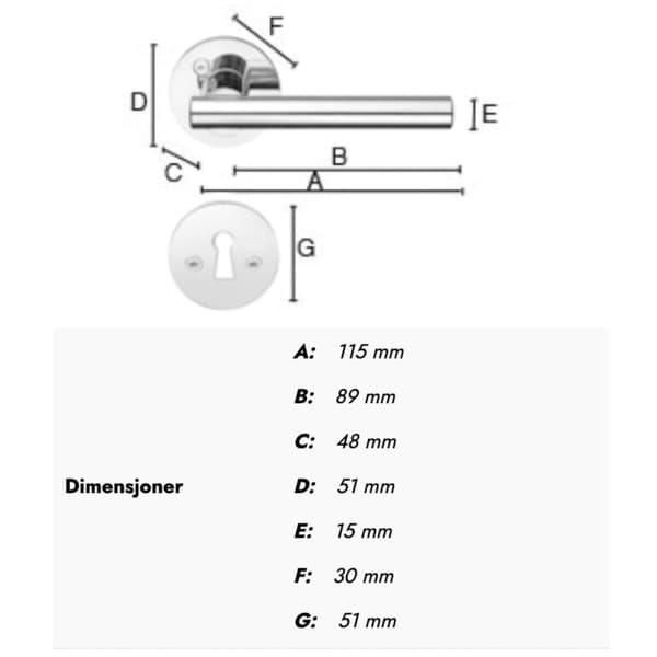 Beslagsboden Design 862 Innedørvridere