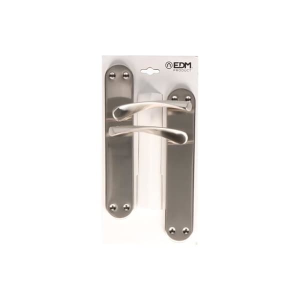 Dörrhandtag GENERIQUE 707 Satin Nickel Edm - På plåt - Rektangulär - Vändbar - Enkel