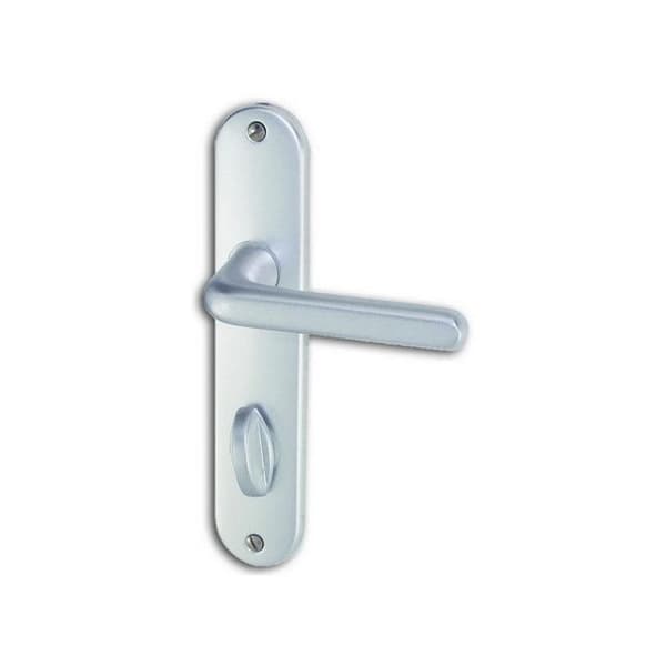 Set med dörrhandtag Tignes aluminium silver låsning
