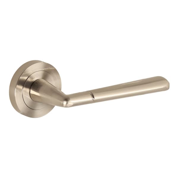 Dörrhandtag DH81, Erni, Basic Line, rund platta, borstad nickel