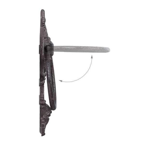 Relaxdays Antik dörrkläpp, Dörrkläpp i rustik stil, gjutjärn, 25,5x10,5x2,5 cm, brun