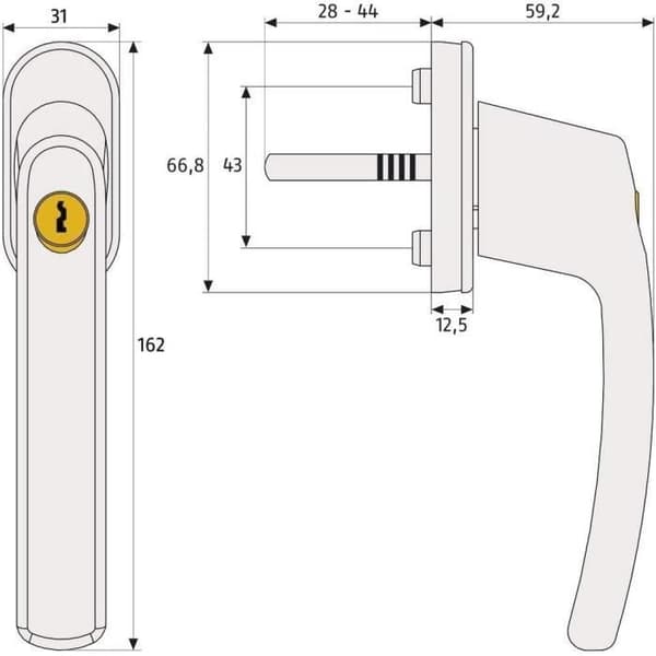 Abus Fönsterhandtag, - 54576