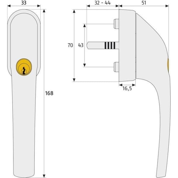 Abus Fönsterhandtag med lås - 37380