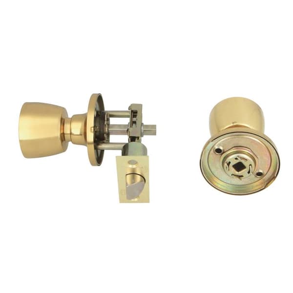 Möbelhandtag - AMIG - Modell 601 - Polerat mässing - Rosett 65 mm - Lås 60/70 mm