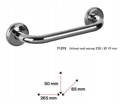 Suora kylpyhuoneen vedin kylpyammeen yläpuolella 22,8 cm kromi