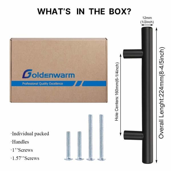 Möbelhandtag - Goldenwarm möbelknopp - LS201BK160-25Units DE