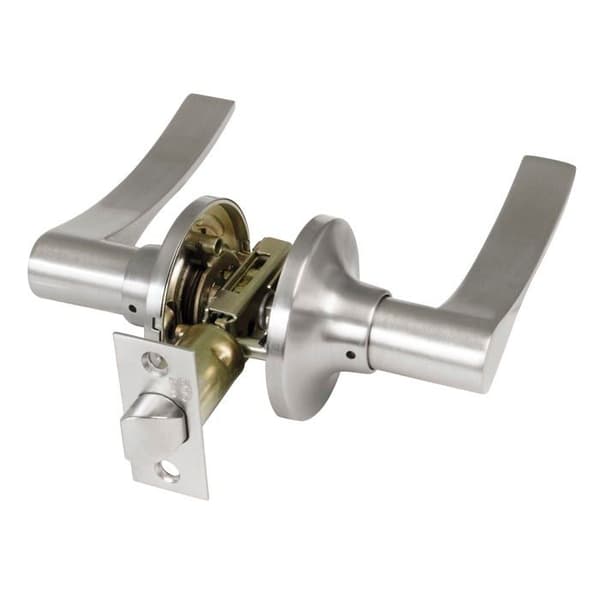 Amig - 13494 - Dorrhandtag med lås modell 711 - mässing - matt krom - ingångslås 60/70 mm